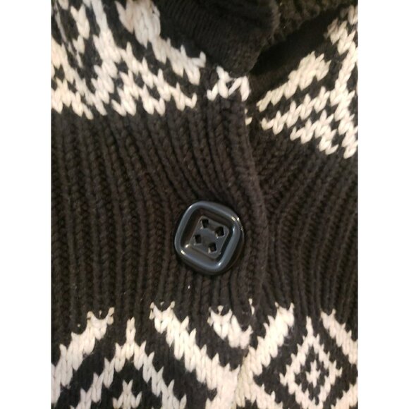 White House Black Market Sweater Cardigan WHBM Geometric Print Shawl Collar XS - Picture 4 of 12